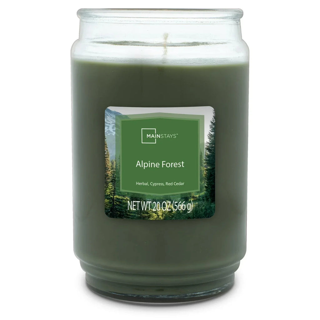 Single-Wick scented Glass jar candle Alpine Forest 20oz