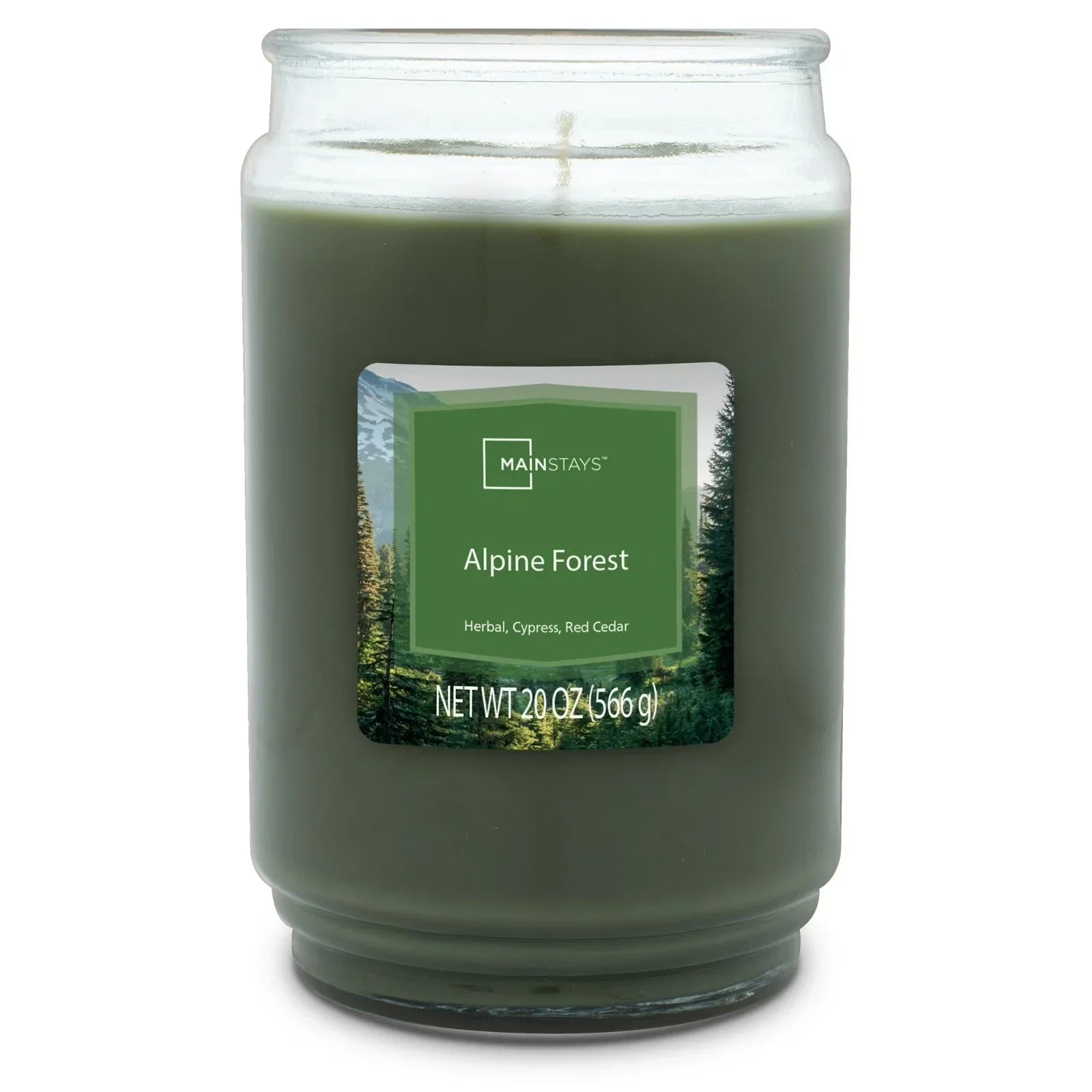 Single-Wick scented Glass jar candle Alpine Forest 20oz