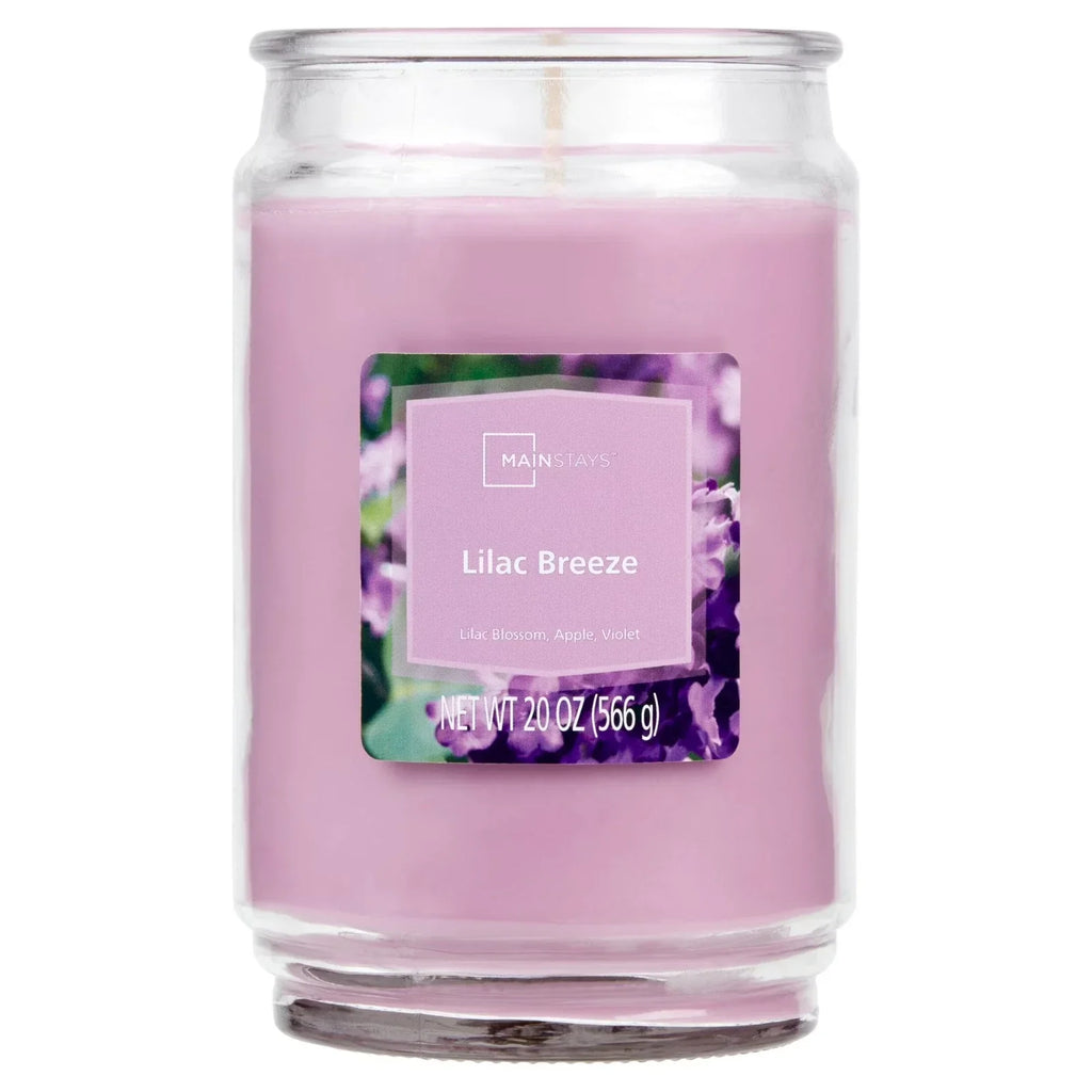 Lilac Breeze scented single-Wick Large Glass Jar Candle 20 oz