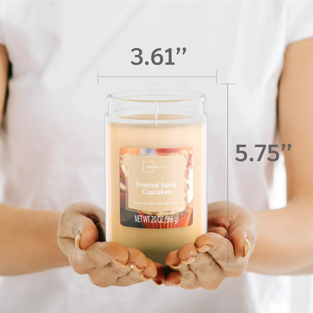 Single-Wick Scented Glass jar candle Frosted spice cupcakes 20oz